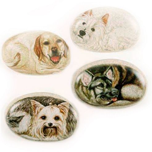 Image of Small Pet Pebble Ornaments - Set Of Four