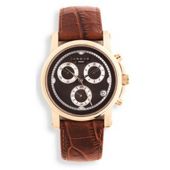 Cross Milan Men's Chronograph Rose-Gold/Brown Leather Strap watch