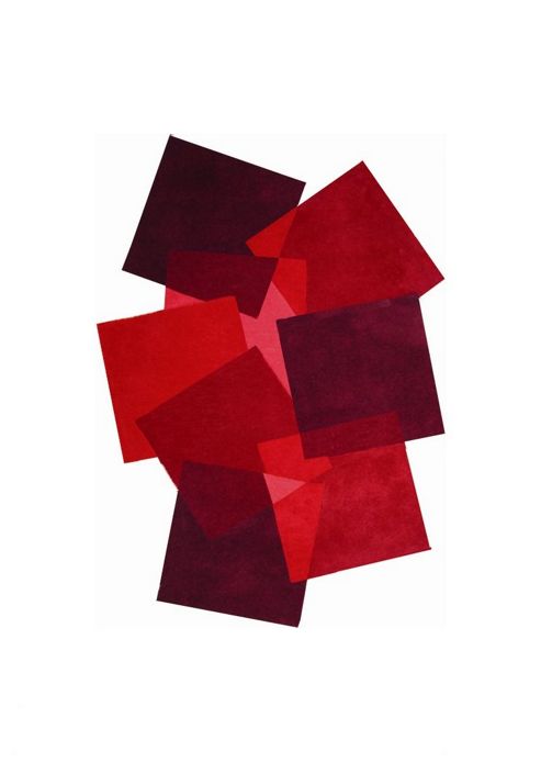 Image of Angelo Pebbles Red Tufted Rug - 140cm X 70cm (4 Ft 7 In X 2 Ft 3.5 In)