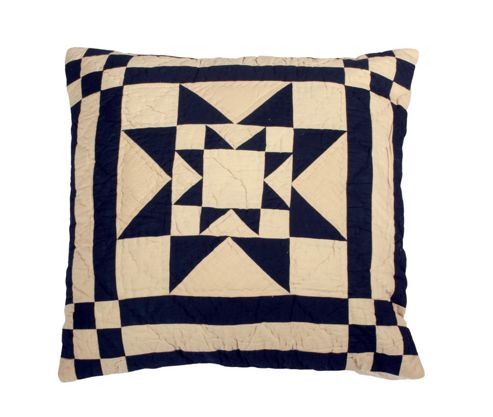Image of Woven Magic Ohio Star Navy Tea Dyed Cushion