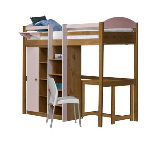 Image of Maximus High Sleeper Set 2 Central Ladder Antique With Pink Details