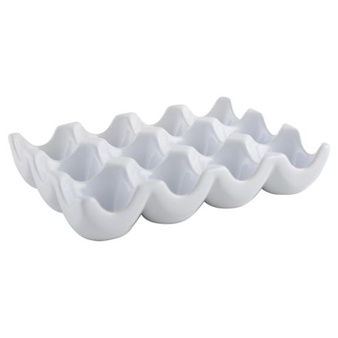 Image of Ceramic 12 Egg Holder White