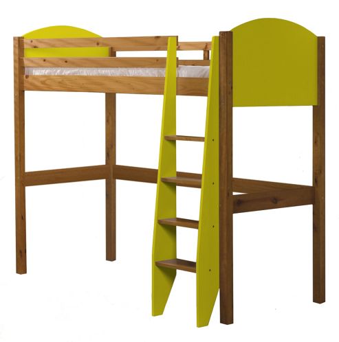 Image of Verona High Sleeper Bed Antique With Lime Details