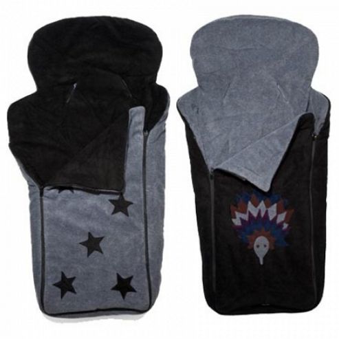 Image of Cozyosko Buggybag Footmuff (black Stars/charcoal Echidna)