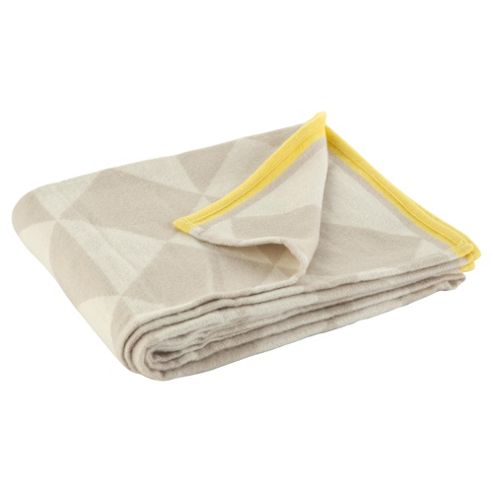 Image of Knitted Geometric Yellow Throw