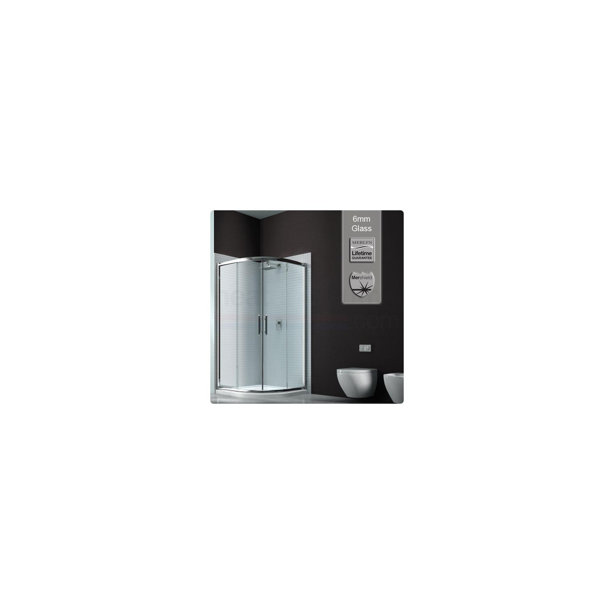 Merlyn Series 6 Sliding 2 Door Quadrant Shower Enclosure, 800mm, Low Profile Tray, 6mm Glass at Tesco Direct