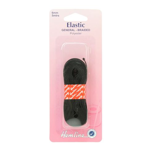 Image of Hemline - Flat Elastic - 6mm Black