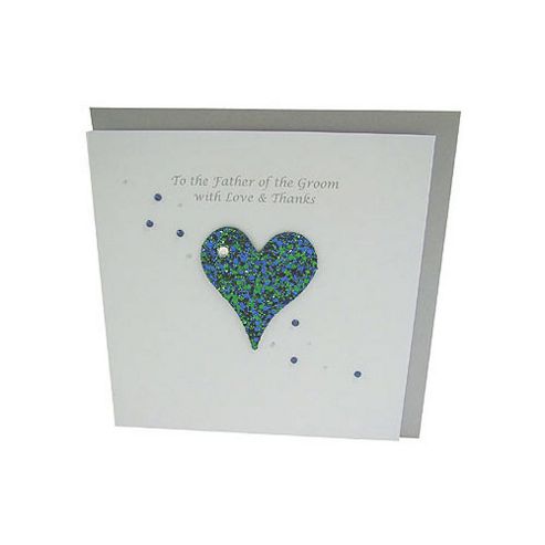 Image of Glittering Heart Father Of The Groom Wedding Card