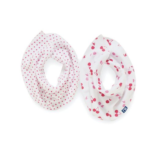 Image of Mothercare Cherry Spot Bandana Bibs- 2 Pack