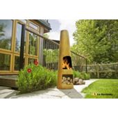 Contemporary steel chimenea circo oxidised