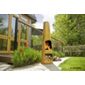 Contemporary steel chimenea circo oxidised
