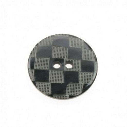 Image of Dill Buttons 38mm Etched Squares Black