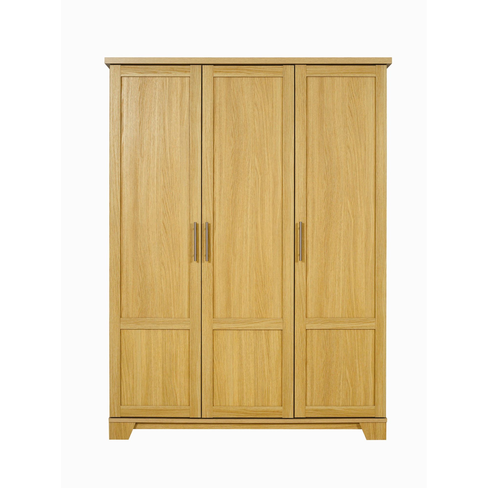 Caxton Melody 3 Door Short Height Plain Wardrobe in Natural Oak at Tesco Direct