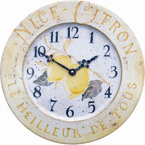 Image of Roger Lascelles Clocks French Tin Citron Wall Clock