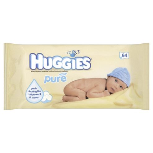 Image of Huggies Pure Baby Wipes Singles 64
