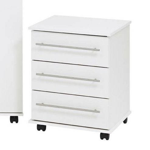 Image of Ideal Furniture Bobby 3 Bedside Table - White
