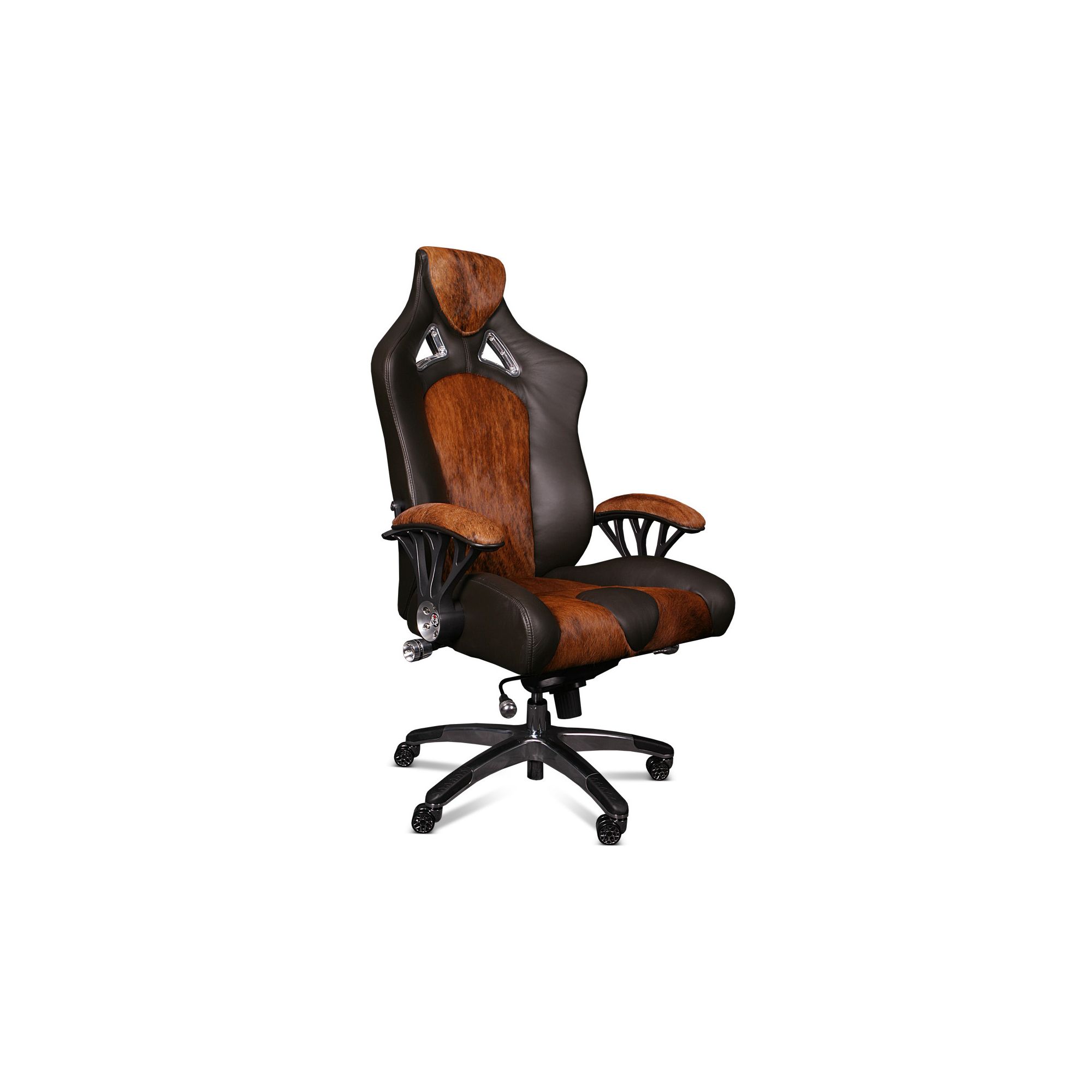 ProMech Racing Speed998 Upholstered  Office Racing Chair - Brown Leather/Cowhide at Tesco Direct