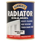 Hammerite Smooth Satin White Radiator Paint 500Ml