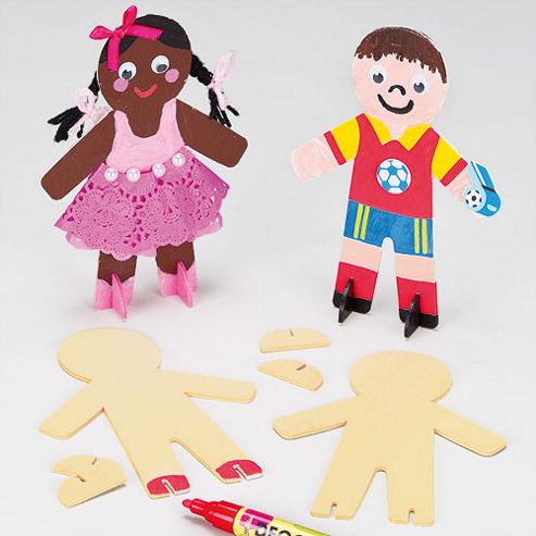Image of 3d Wooden People For Children To Personalise (pack Of 4)