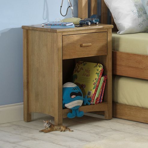 Image of Serene Furnishings Eleanor 1 Drawer Bedside Table - Honey Oak