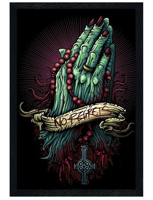 Image of Cardxcore Dan Mumford For Black Wooden Framed No Regrets Poster