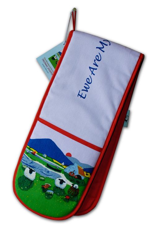 Image of Thomas Joseph Double Oven Glove, Ewe Are My Sunshine Sheep Design