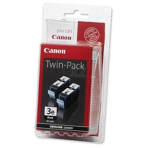 Image of Canon Bci3e Ink Cartridges Twinpack Blister Pack Black