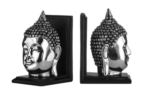 Image of Premier Housewares Buddha Head Bookends (set Of 2)