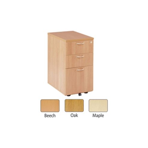 Image of Jemini 3-drawer Desk High Pedestal 600mm Oak Kf72070
