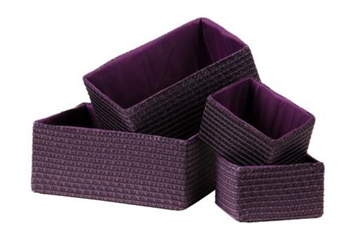 Image of Premier Housewares 4 Piece Storage Basket Set - Purple