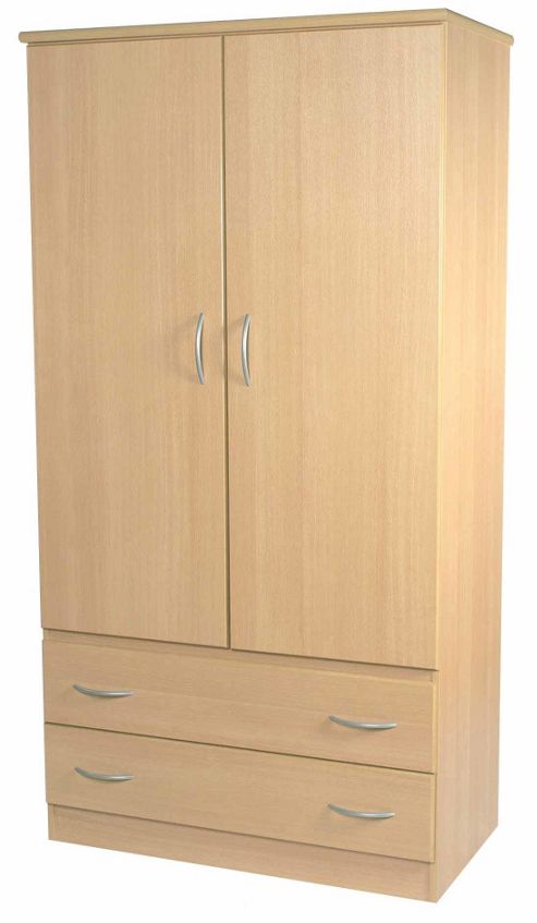 Image of Welcome Furniture Avon 2 Drawer Wardrobe - Walnut - 95.5 Cm W