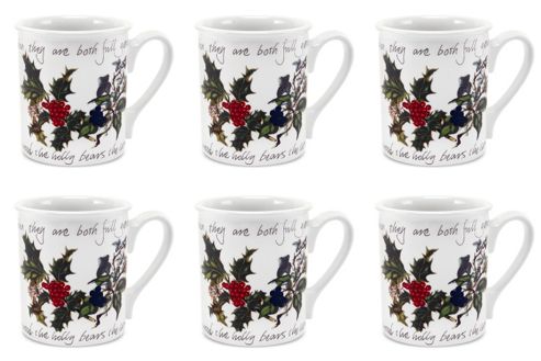 Image of Portmeirion The Holly And The Ivy Breakfast Mugs, Set Of 6