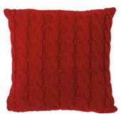 Red Cable Knit Cushion