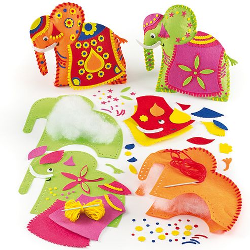 Image of Elephant Cushion Craft Sewing Kits (2 Kits)