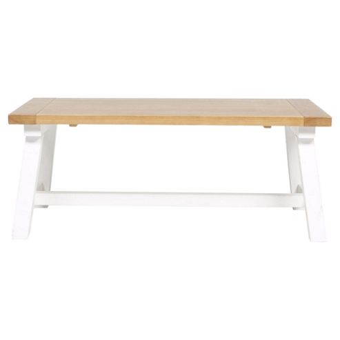 Image of Portobello Trestle Coffee Table White & Bleached Pine