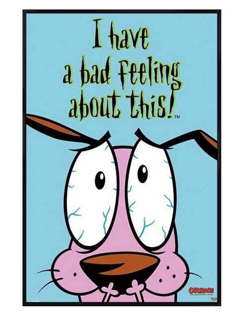 Image of Gloss Black Framed Cartoon Network Courage The Cowardly Dog Poster