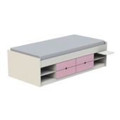 Ashcraft Teen Functional Cabin Bed Frame - White With Pink