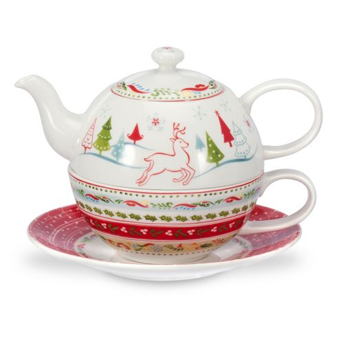 Image of Portmeirion Christmas Wish Tea For One Set With Saucer