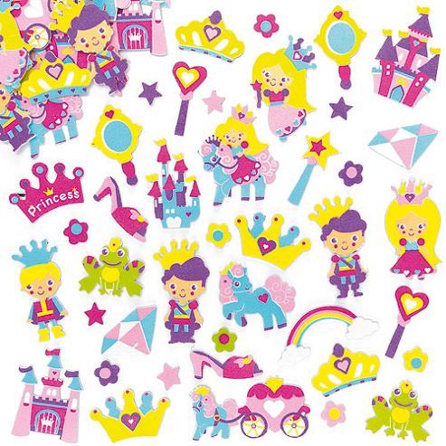 Image of Kids Crafts Princess Foam Stickers (pack Of 120)