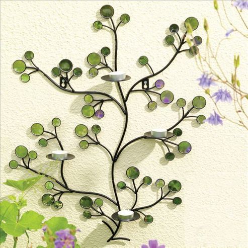 Image of Indoor / Outdoor Wall Art Candle Holder - Black