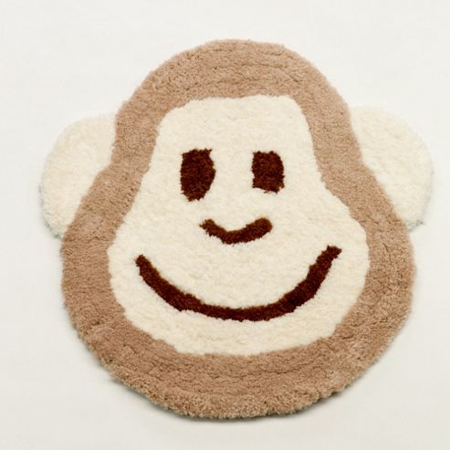 Image of Rugs With Flair Nursery Cheeky Monkey Natural Novelty Rug - Novelty Shaped 75cm X 80cm