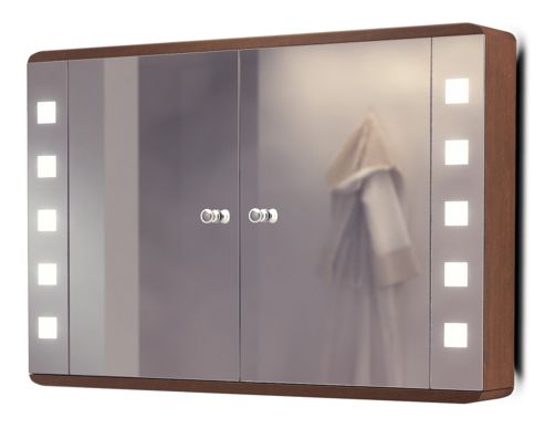 Image of Audio Oak Cabinet With Underlighting, Bluetooth, Demist, Sensor & Shaver K82waud
