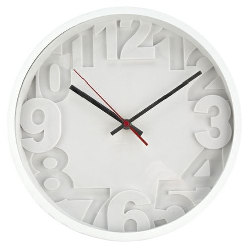 Image of Contemporary White Round Clock Dia. 30cm