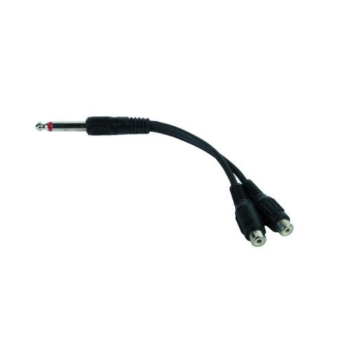 Image of 1/4-- Mono Jack Plug To 2 Phono Sockets Connector