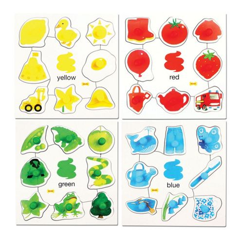 Image of Bigjigs Toys Bj086 Colours Set 1 Pegged Puzzles (set Of 4)