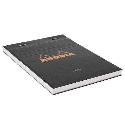 Image of Rhodia Black Head Stapled Pad 10.5x14.8cm Lined 136009c