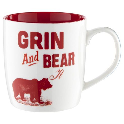 Image of Tesco Grin And Bear It Slogan Mug Single