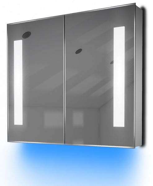 Image of Ambient Bathroom Mirror Cabinet With Sensor & Internal Shaver Socket K131b
