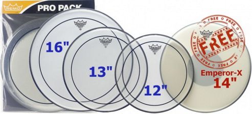 Image of Remo Pp-0680-ps Rock Pinstripe Pro Pack And Snare