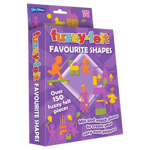 Image of John Adams Trading Fuzzy Felt Favourite Shapes Hanging Pack